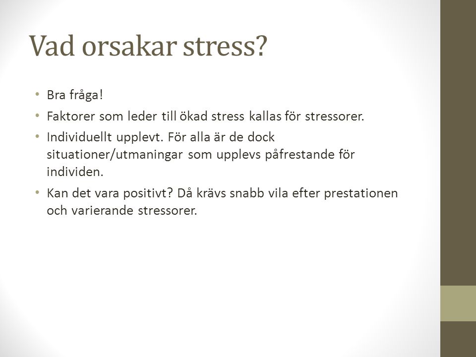 frågor om stress