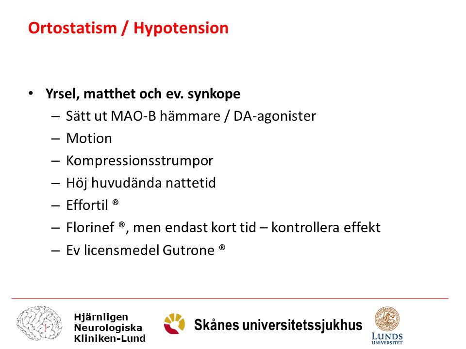 Ortostatism / Hypotension