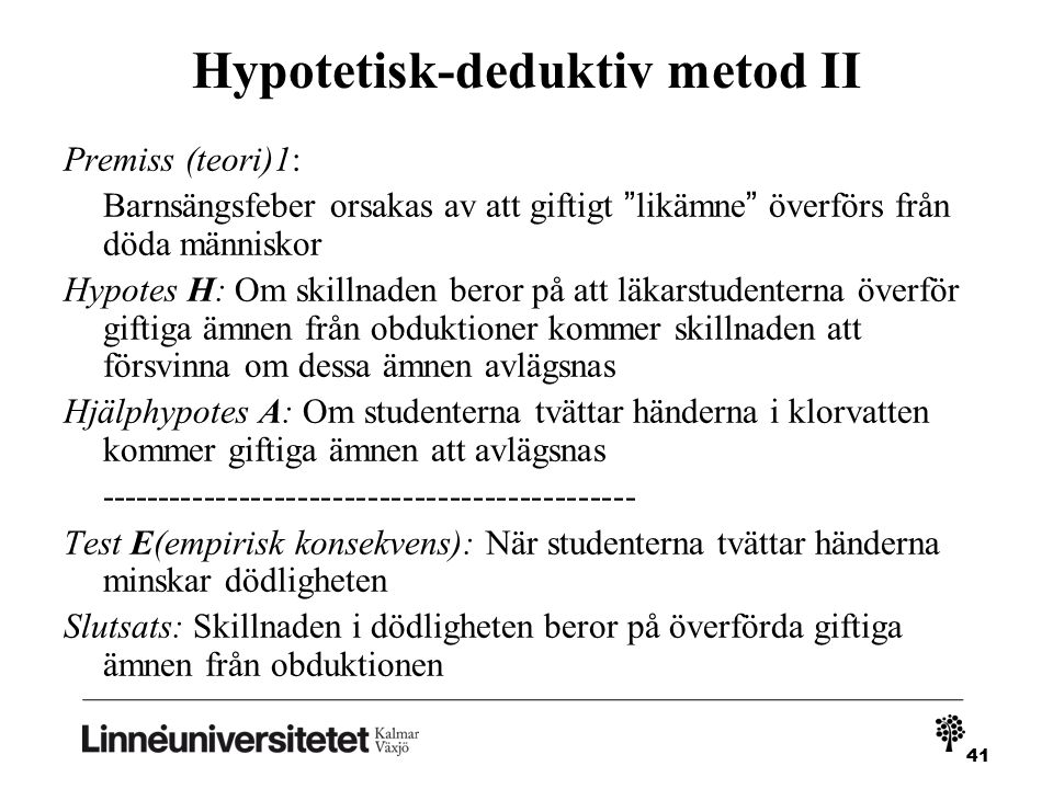 Hypotetisk-deduktiv metod II