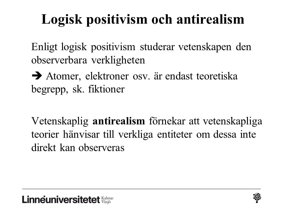 Logisk positivism och antirealism