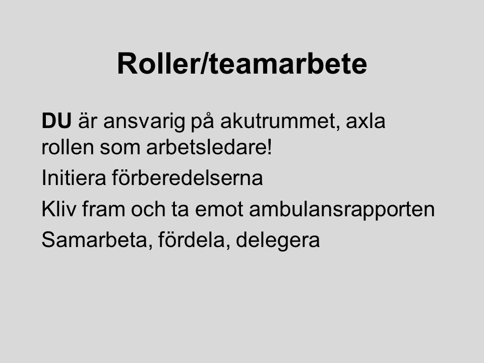Roller/teamarbete