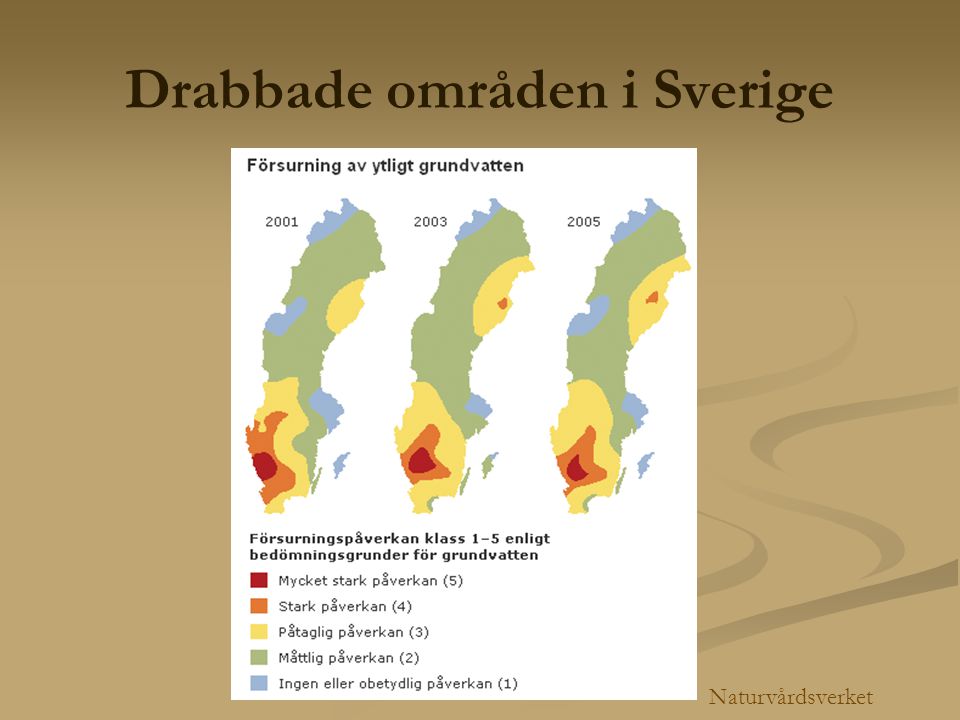 Drabbade områden i Sverige
