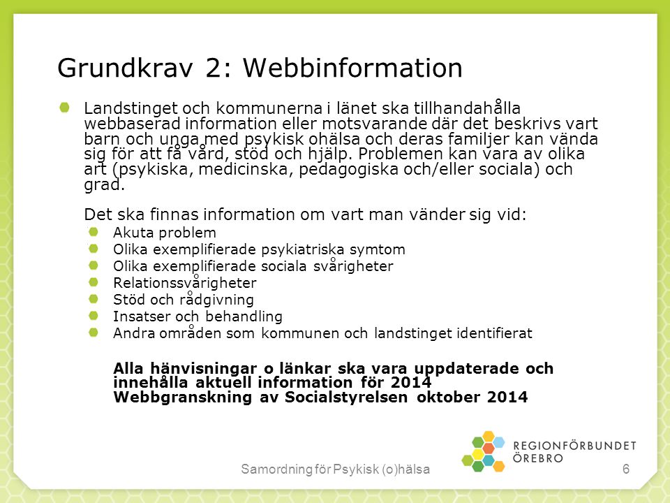 Grundkrav 2: Webbinformation