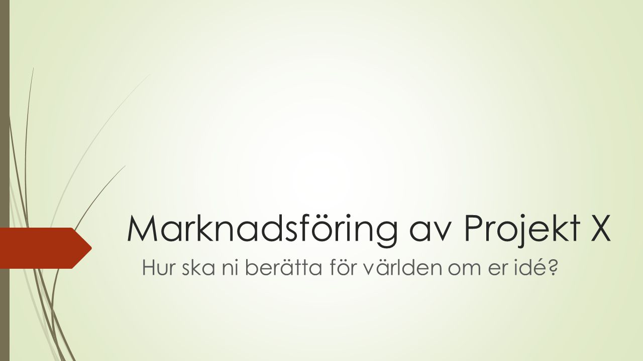 Marknadsföring Av Projekt X - Ppt Ladda Ner