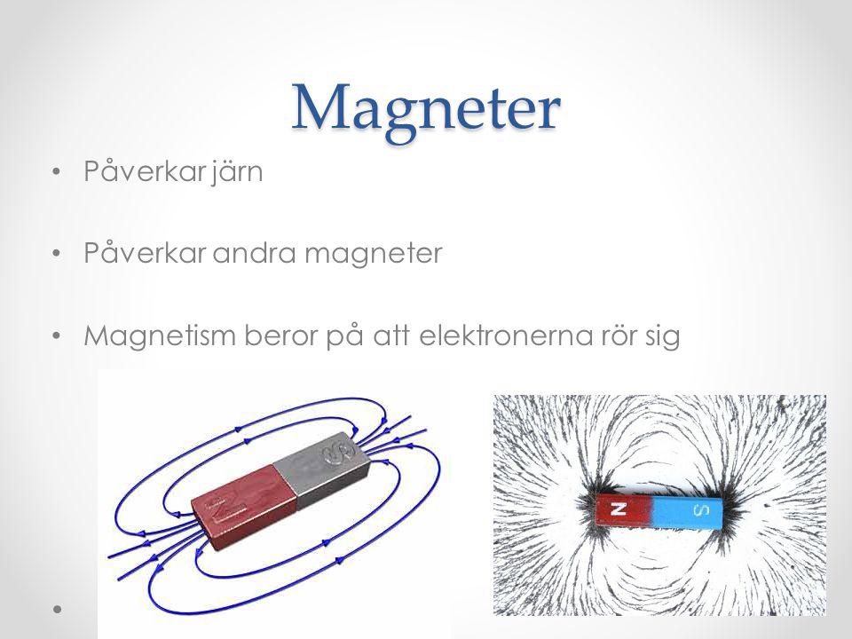 Magneter Påverkar järn Påverkar andra magneter