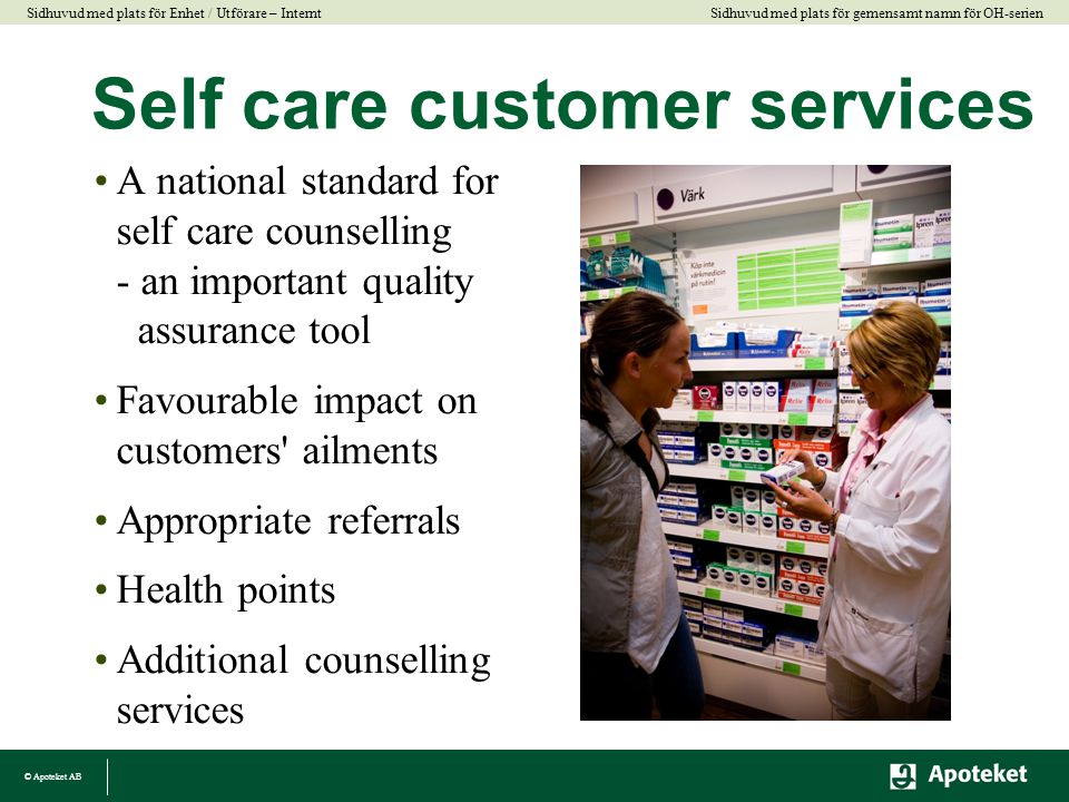 Self care customer services