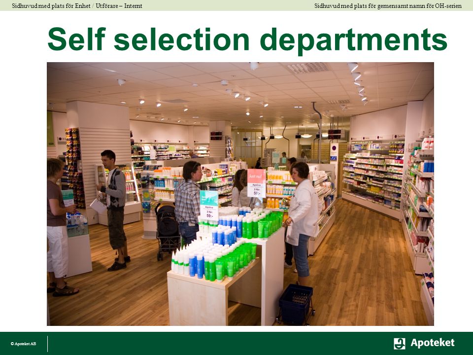 Self selection departments