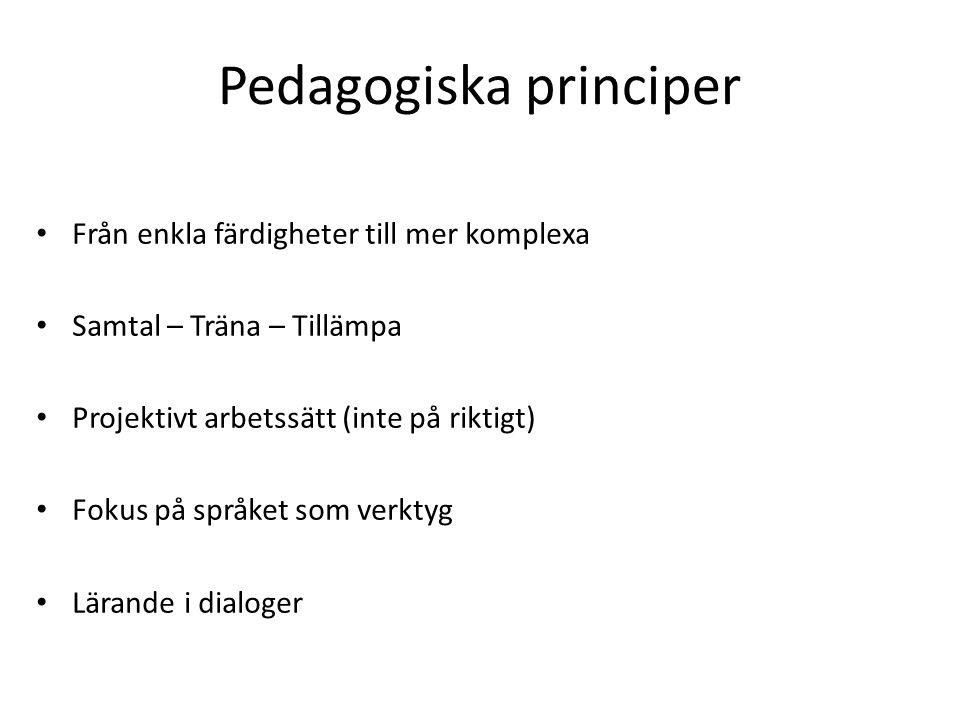Pedagogiska principer