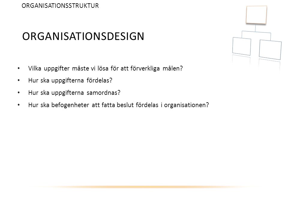 Organisationsdesign ORGANISATIONSSTRUKTUR