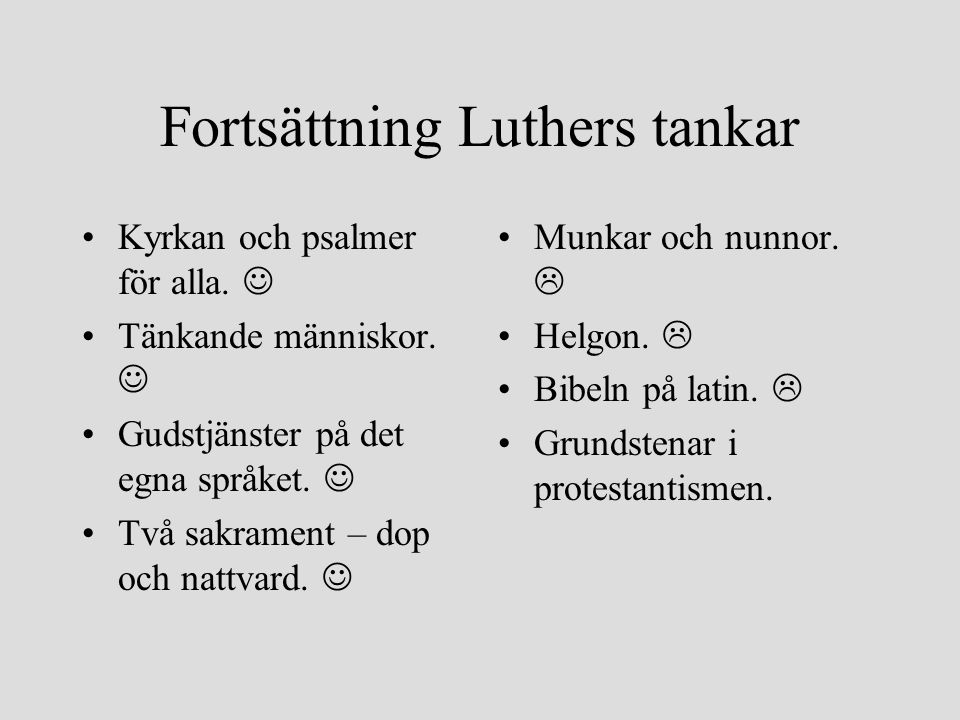 Fortsättning Luthers tankar