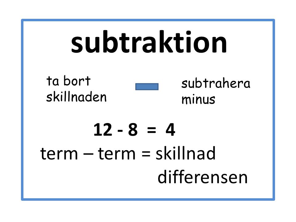 term – term = skillnad differensen
