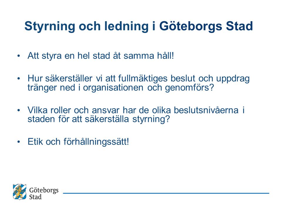 Styrning och ledning i Göteborgs Stad