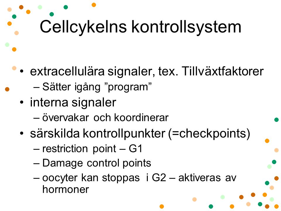 Cellcykelns kontrollsystem