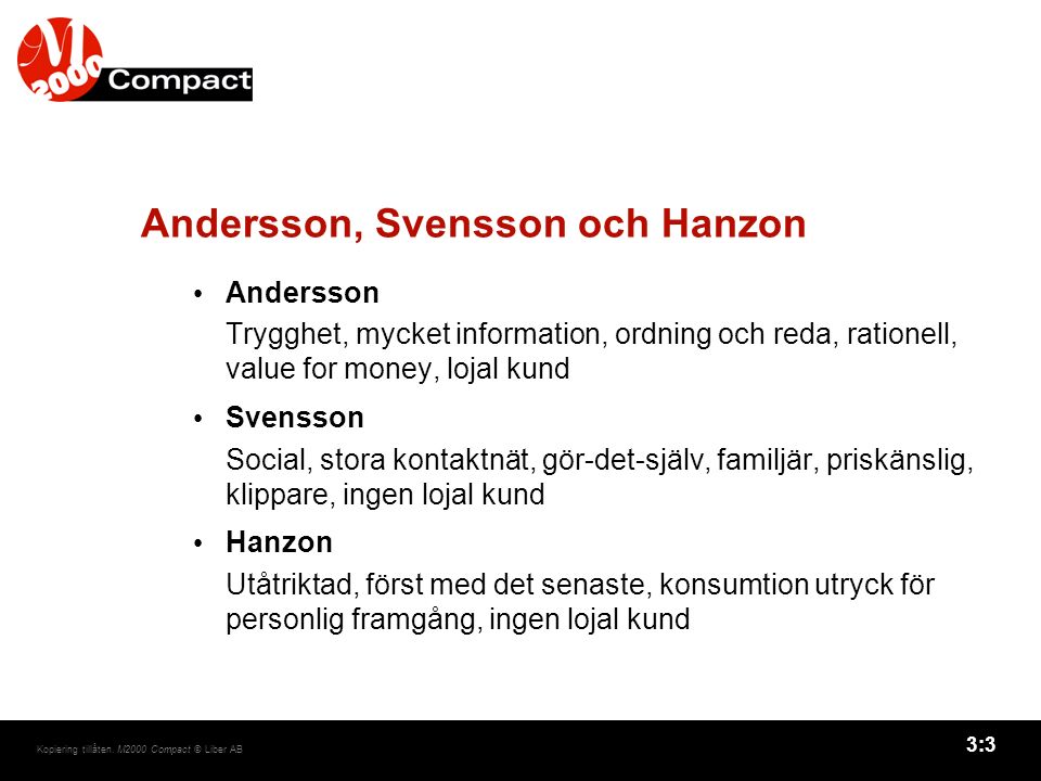 Andersson, Svensson och Hanzon