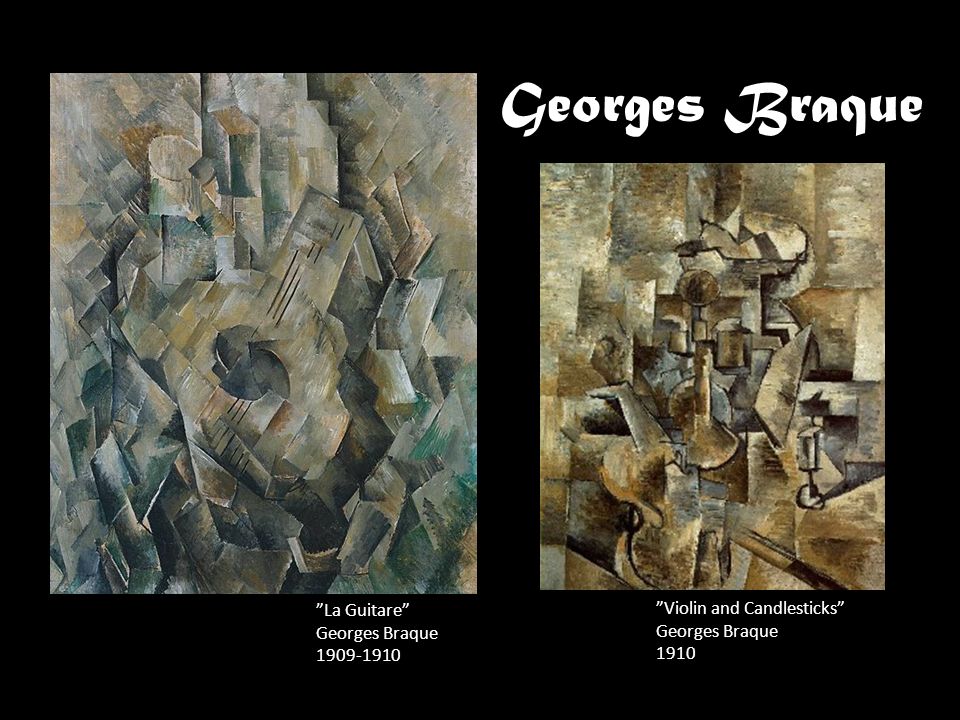 Georges Braque La Guitare Violin and Candlesticks Georges Braque